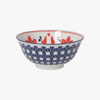 Navy Bird Stamped Bowl | Duman Home