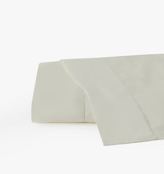 Signature Hemstitch Organic Top Sheet Ivory Detail | Duman Home