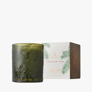 Thymes Frasier Fir Green Glass Candle | Duman Home