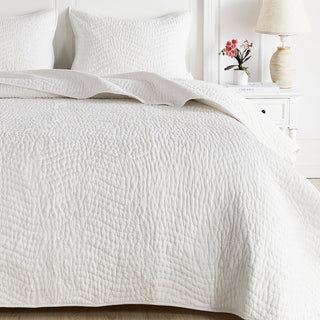 White Voile Hand Stitched Quilt Bed | Duman Home