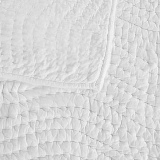 White Voile Hand Stitched Quilt Detail | Duman Home