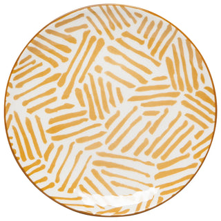 Ochre Lines Stamped Appetizer Plate | Duman Home