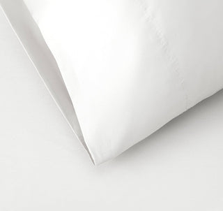 Percale Organic Pillowcase Set White Detail | Duman Home